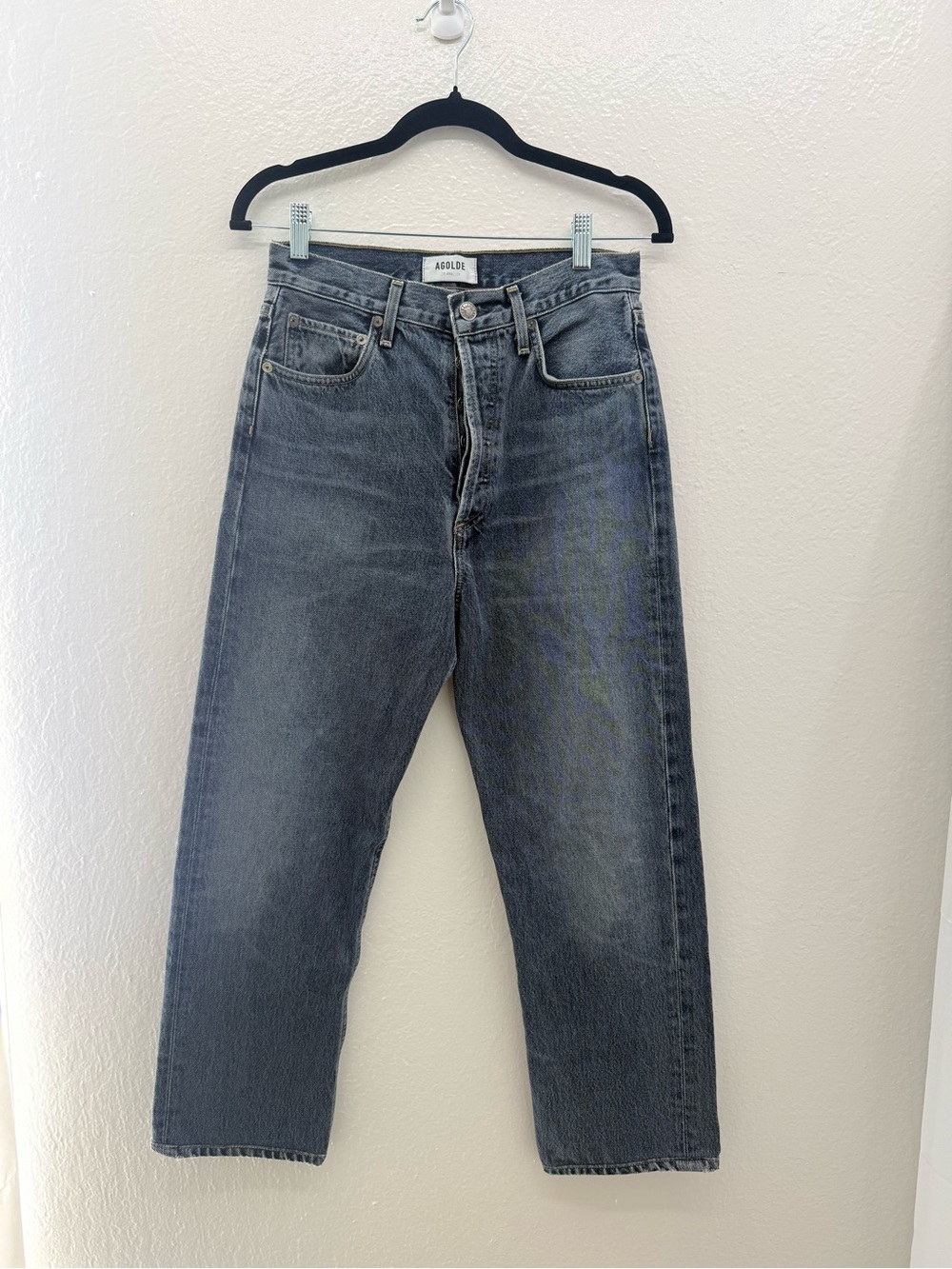 AGOLDE 90s Pinch Waist High Rise Straight Leg Jeans Blue Denim Size 25